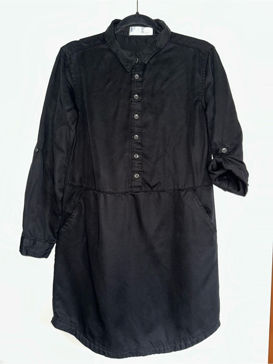 Time and Tru Dresses & Skirts - Time and Tru Black Long Sleeve Button-Front Shirt Dress